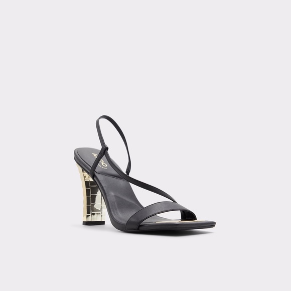 Aldo VERMEIL Slingback High Heeled Sandals black 6 - Picture 1 of 5
